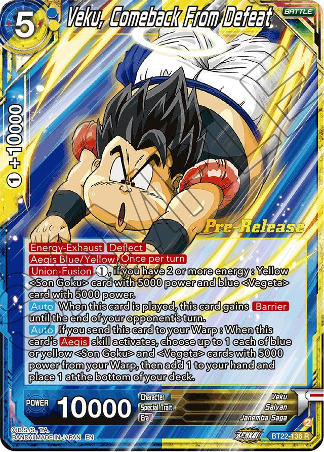 Veku, Comeback From Defeat (BT22-136) [Critical Blow Prerelease Promos] | Dragon's Lair Comics and Fantasy Houston TX