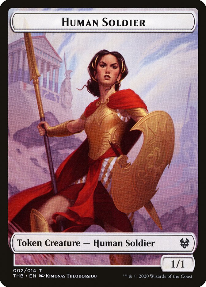 Goat // Human Soldier Double-Sided Token [Theros Beyond Death Tokens] | Dragon's Lair Comics and Fantasy Houston TX