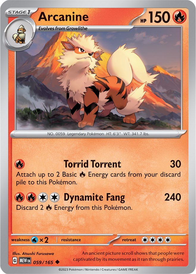 Arcanine (059/165) [Scarlet & Violet: 151] | Dragon's Lair Comics and Fantasy Houston TX