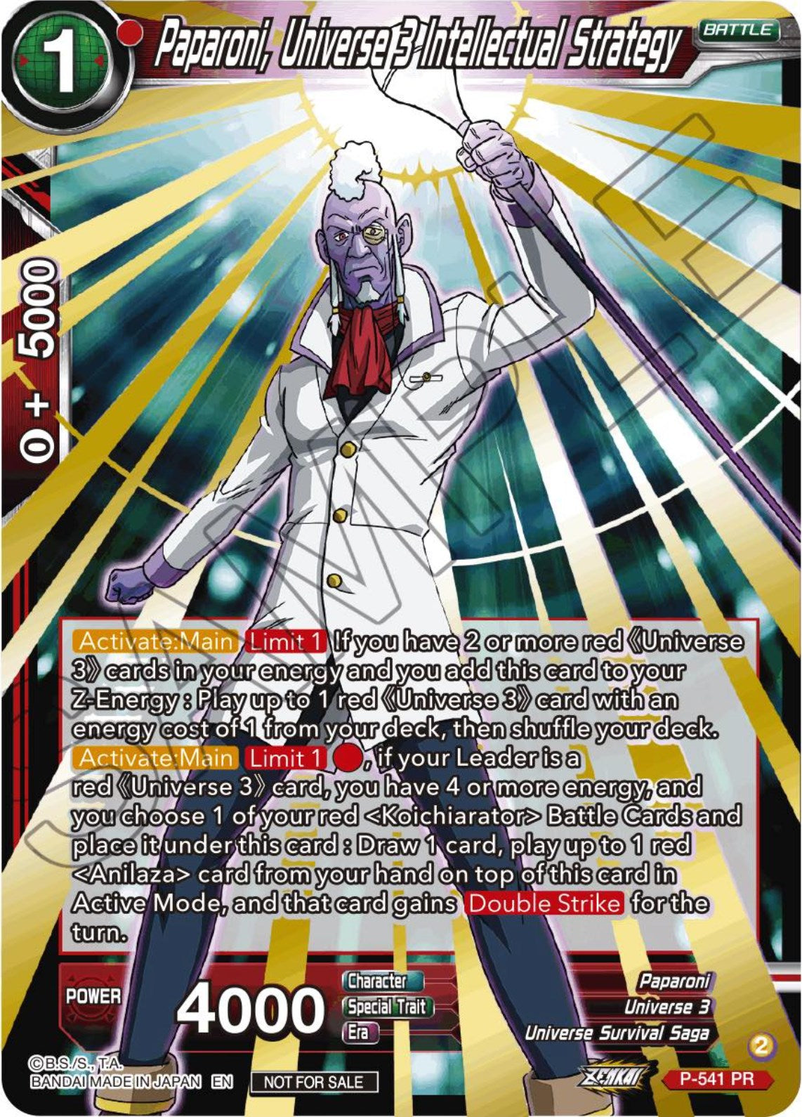 Paparoni, Universe 3 Intellectual Strategy (Championship Selection Pack 2023 Vol.3) (P-541) [Tournament Promotion Cards] | Dragon's Lair Comics and Fantasy Houston TX