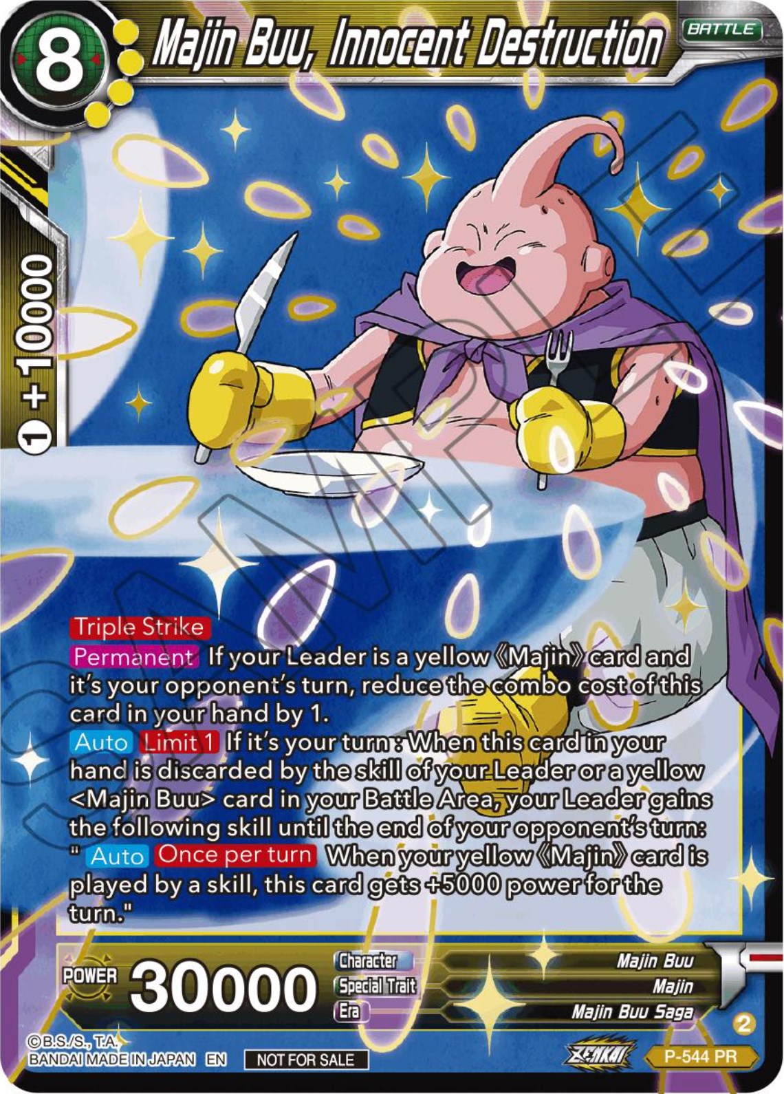 Majin Buu, Innocent Destruction (Championship Selection Pack 2023 Vol.3) (Gold-Stamped) (P-544) [Tournament Promotion Cards] | Dragon's Lair Comics and Fantasy Houston TX