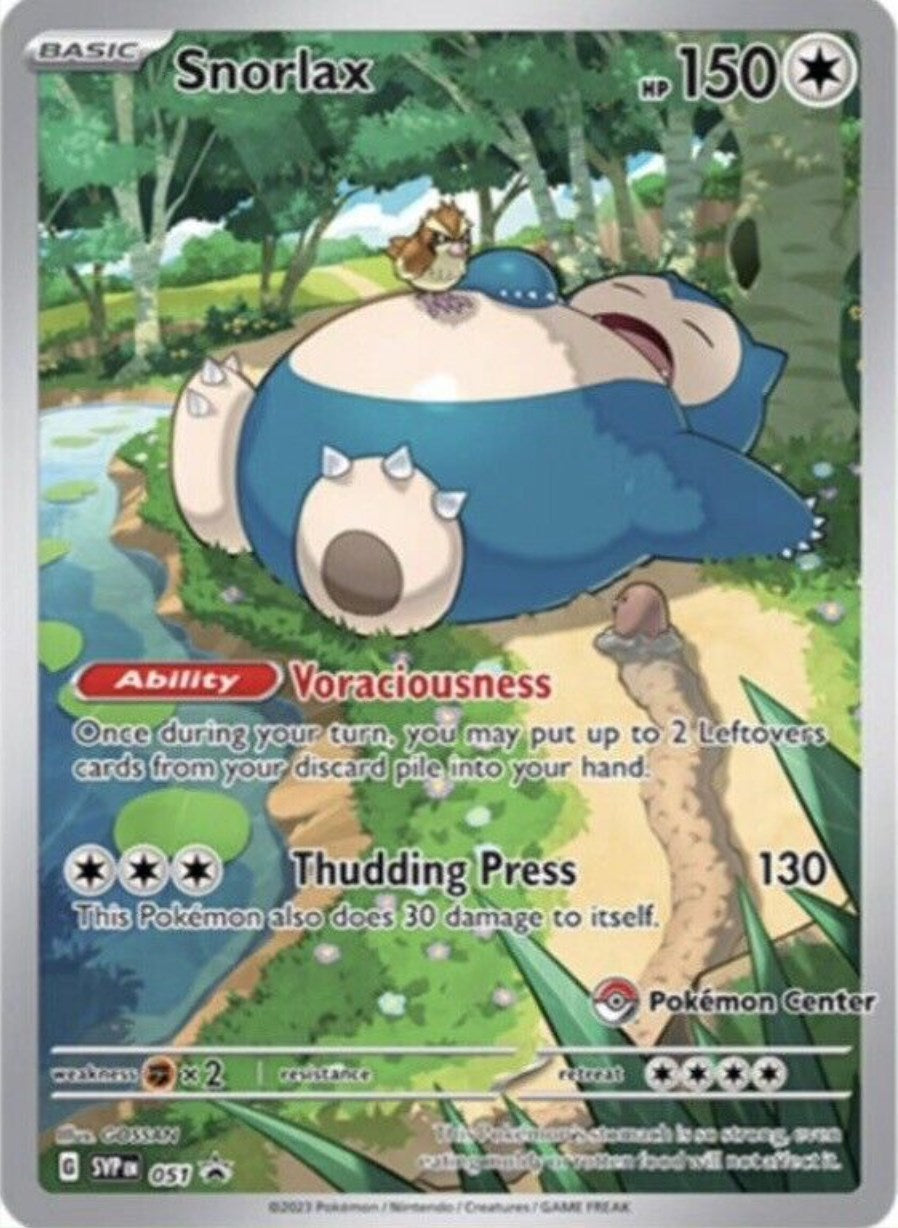 Snorlax (051) (Pokemon Center Exclusive) [Scarlet & Violet: Black Star Promos] | Dragon's Lair Comics and Fantasy Houston TX