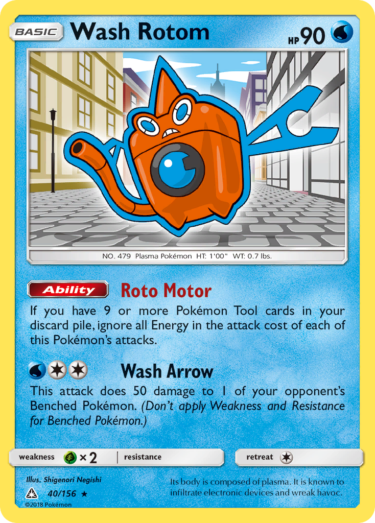 Wash Rotom (40/156) [Sun & Moon: Ultra Prism] | Dragon's Lair Comics and Fantasy Houston TX