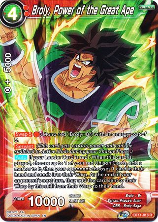 Broly, Power of the Great Ape (BT11-016) [Vermilion Bloodline 2nd Edition] | Dragon's Lair Comics and Fantasy Houston TX