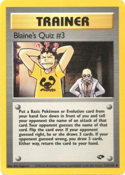 Blaine's Quiz #3 (112/132) [Gym Challenge Unlimited] | Dragon's Lair Comics and Fantasy Houston TX