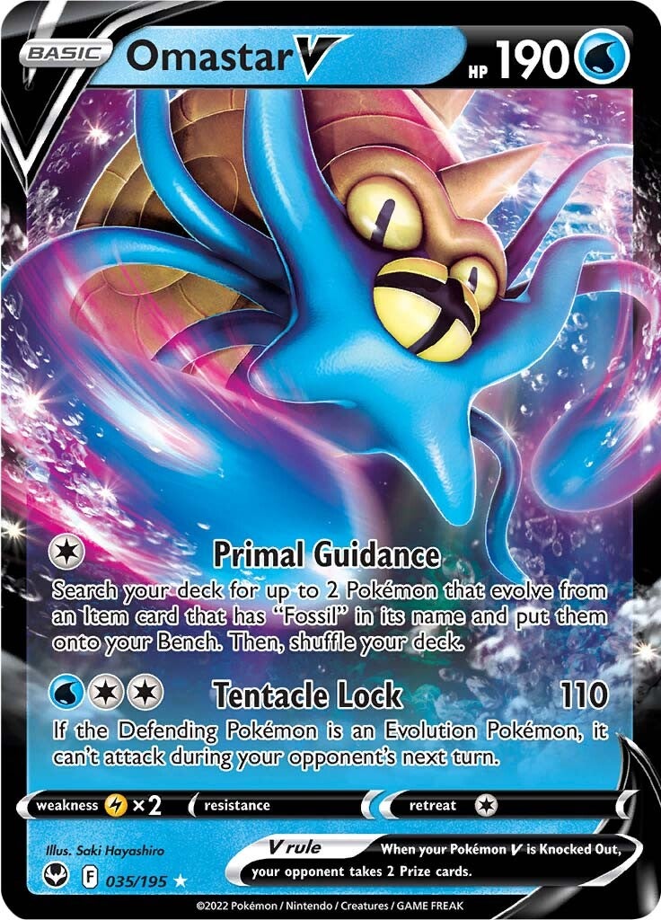 Omastar V (035/195) [Sword & Shield: Silver Tempest] | Dragon's Lair Comics and Fantasy Houston TX