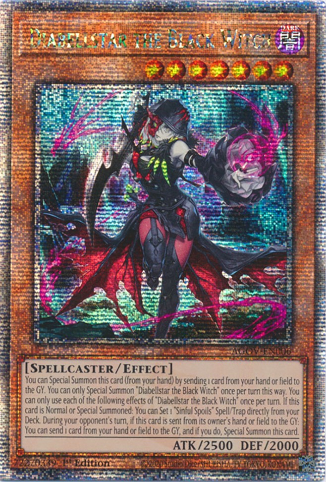 Diabellstar the Black Witch (Quarter Century Secret Rare) [AGOV-EN006] Quarter Century Secret Rare | Dragon's Lair Comics and Fantasy Houston TX