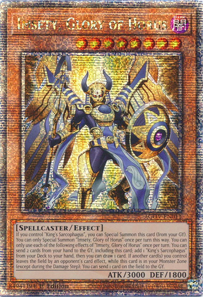 Imsety, Glory of Horus (Quarter Century Secret Rare) [AGOV-EN011] Quarter Century Secret Rare | Dragon's Lair Comics and Fantasy Houston TX