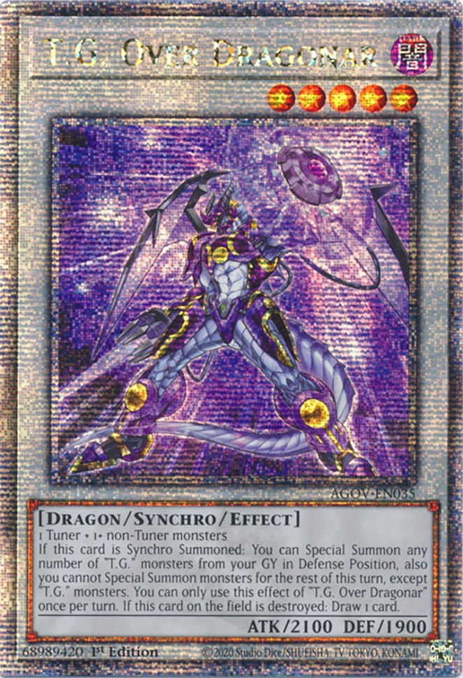 T.G. Over Dragonar (Quarter Century Secret Rare) [AGOV-EN035] Quarter Century Secret Rare | Dragon's Lair Comics and Fantasy Houston TX