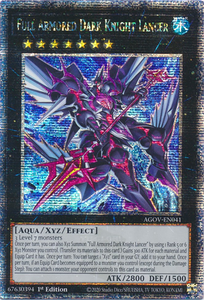 Full Armored Dark Knight Lancer (Quarter Century Secret Rare) [AGOV-EN041] Quarter Century Secret Rare | Dragon's Lair Comics and Fantasy Houston TX