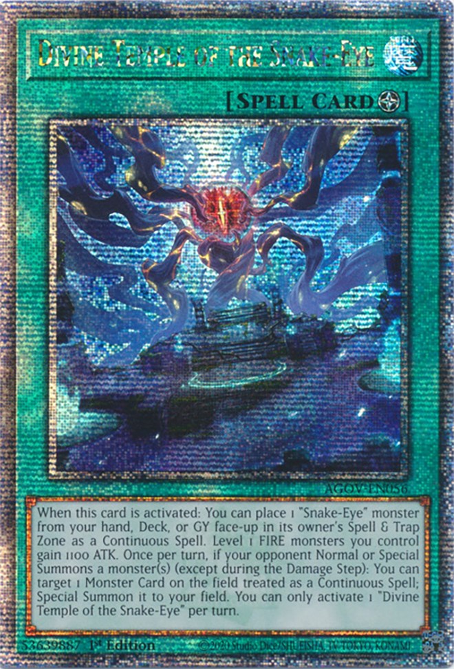 Divine Temple of the Snake-Eye (Quarter Century Secret Rare) [AGOV-EN056] Quarter Century Secret Rare | Dragon's Lair Comics and Fantasy Houston TX