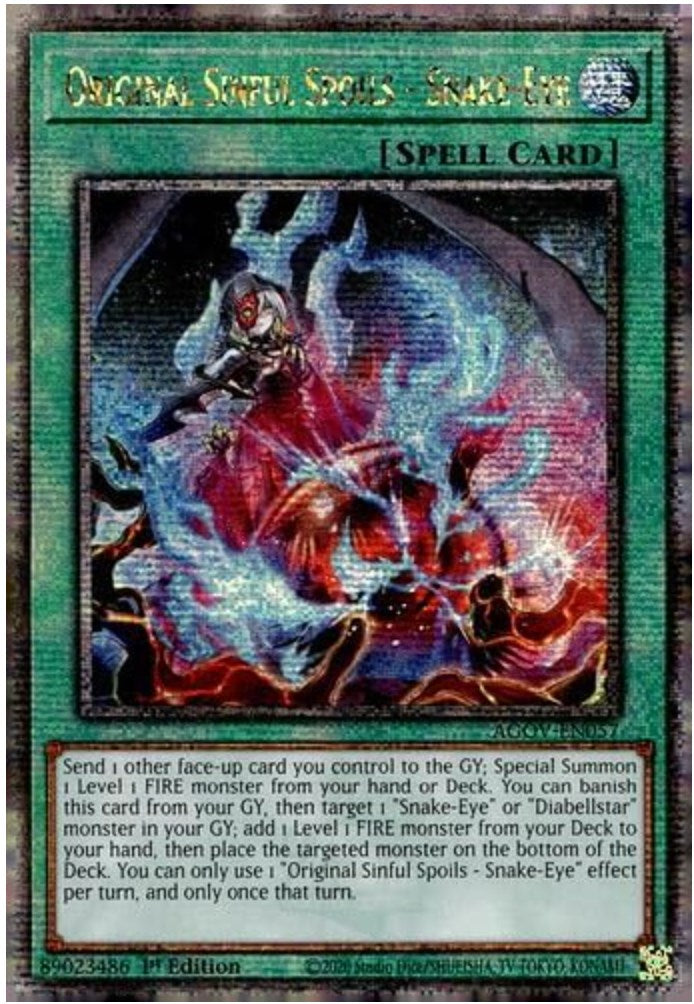 Original Sinful Spoils - Snake-Eye (Quarter Century Secret Rare) [AGOV-EN057] Quarter Century Secret Rare | Dragon's Lair Comics and Fantasy Houston TX