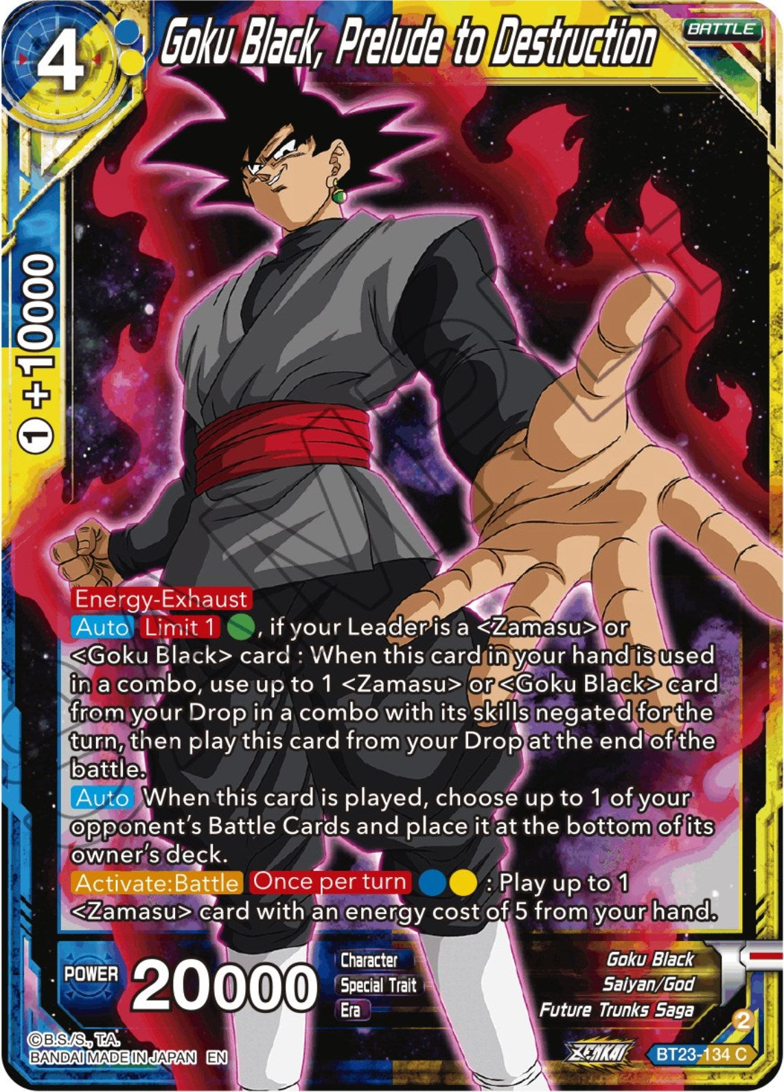 Goku Black, Prelude to Destruction (BT23-134) [Perfect Combination] | Dragon's Lair Comics and Fantasy Houston TX