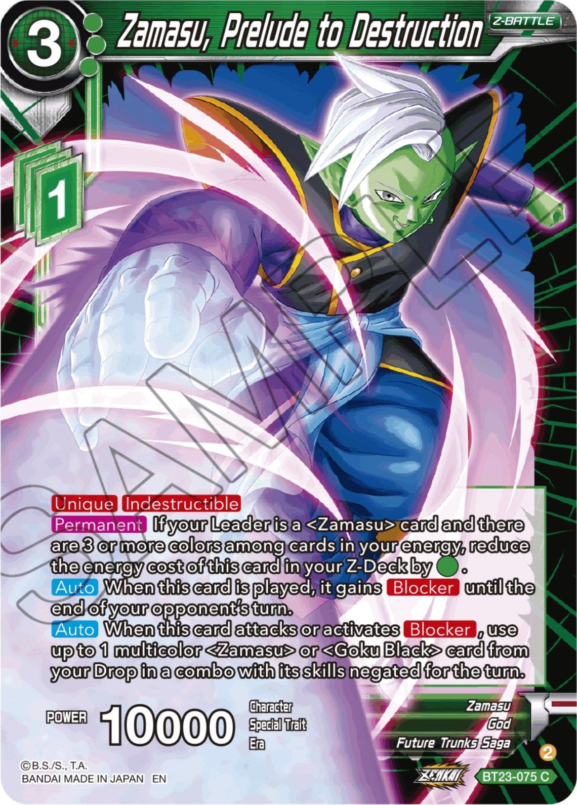 Zamasu, Prelude to Destruction (BT23-075) [Perfect Combination] | Dragon's Lair Comics and Fantasy Houston TX