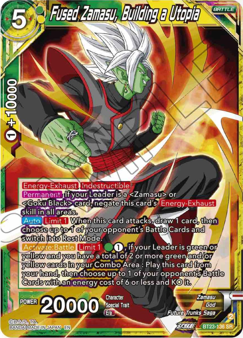 Fused Zamasu, Building a Utopia (BT23-136) [Perfect Combination] | Dragon's Lair Comics and Fantasy Houston TX