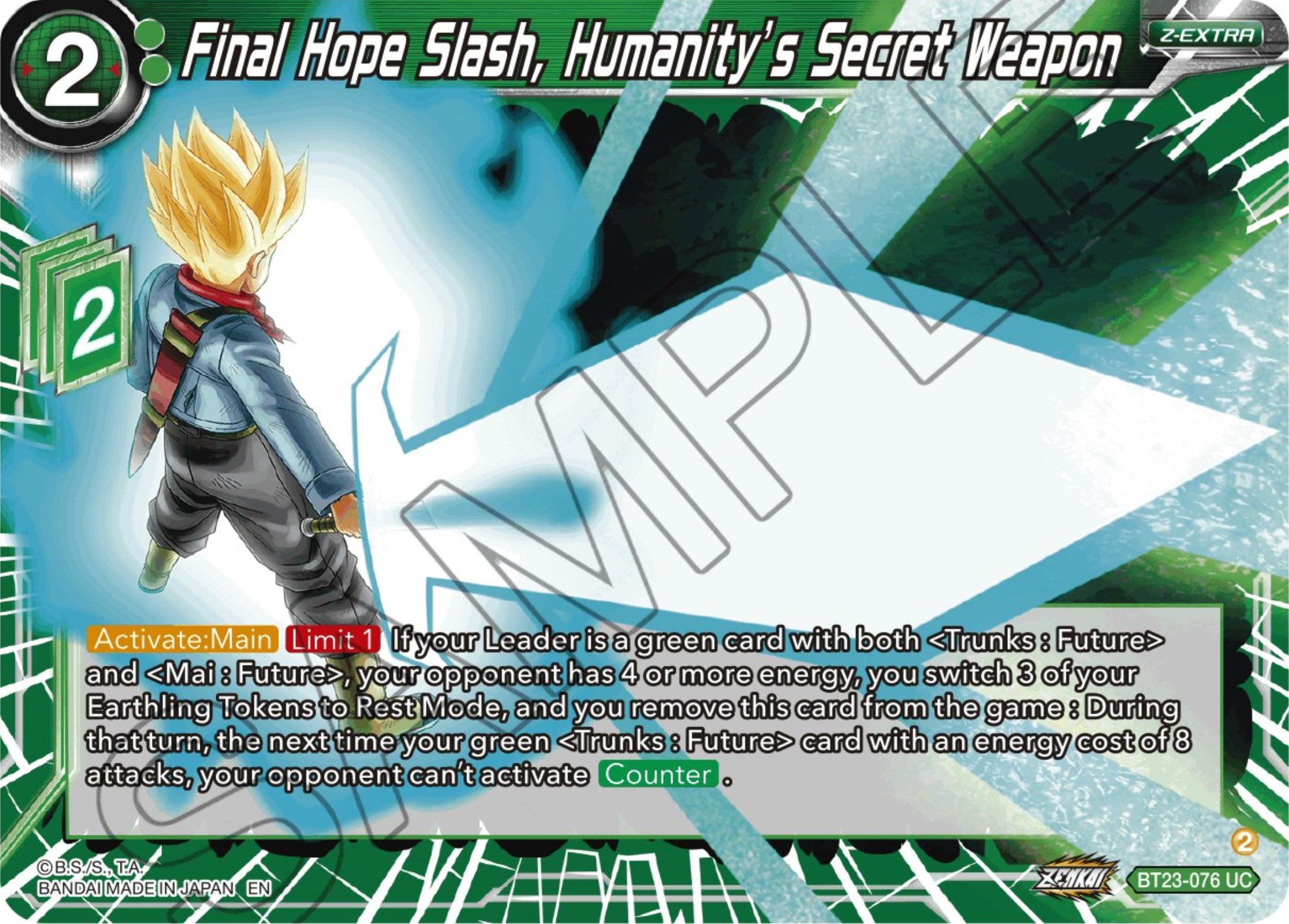 Final Hope Slash, Humanity's Secret Weapon (BT23-076) [Perfect Combination] | Dragon's Lair Comics and Fantasy Houston TX