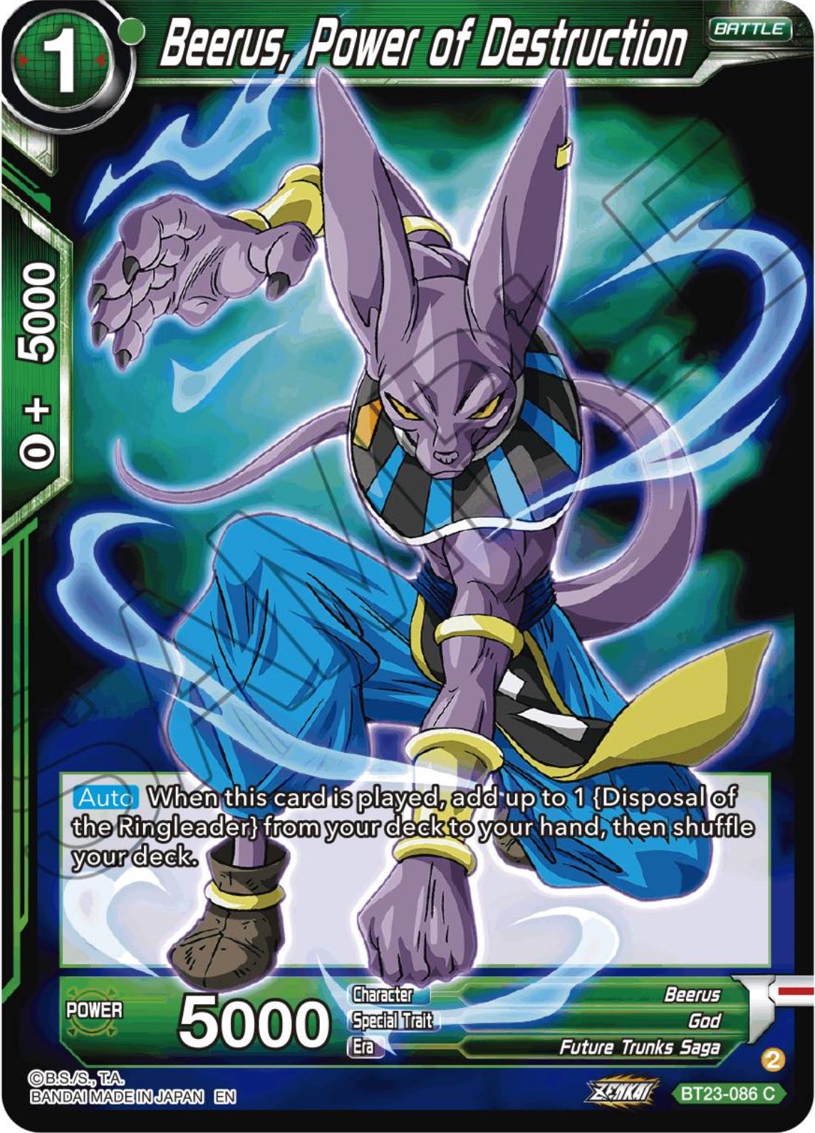 Beerus, Power of Destruction (BT23-086) [Perfect Combination] | Dragon's Lair Comics and Fantasy Houston TX