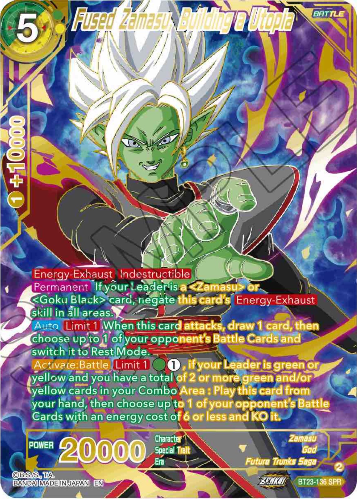 Fused Zamasu, Building a Utopia (SPR) (BT23-136) [Perfect Combination] | Dragon's Lair Comics and Fantasy Houston TX