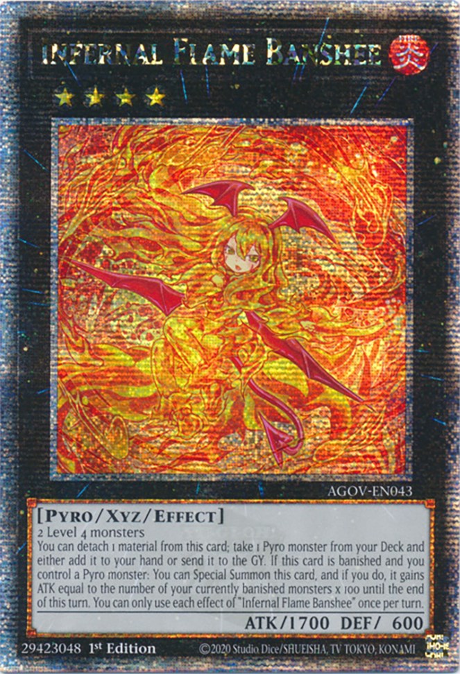 Infernal Flame Banshee (Quarter Century Secret Rare) [AGOV-EN043] Quarter Century Secret Rare | Dragon's Lair Comics and Fantasy Houston TX