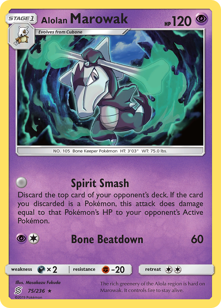 Alolan Marowak (75/236) [Sun & Moon: Unified Minds] | Dragon's Lair Comics and Fantasy Houston TX