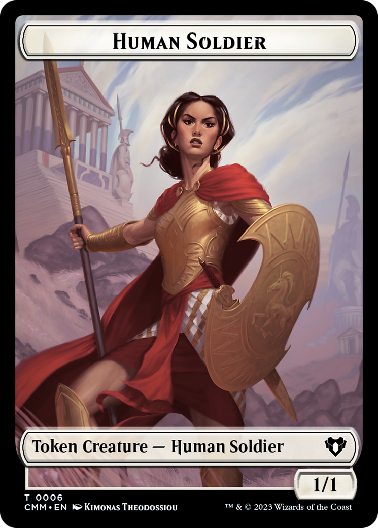 Human Soldier // Knight Double-Sided Token [Commander Masters Tokens] | Dragon's Lair Comics and Fantasy Houston TX