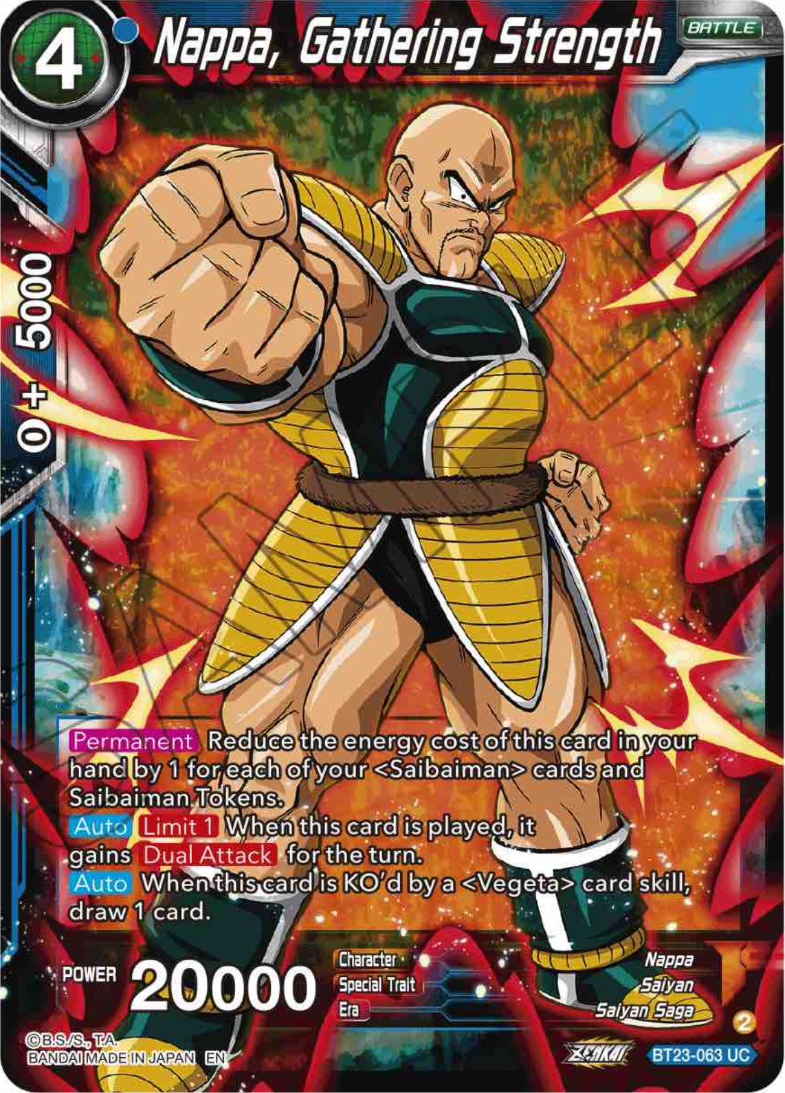 Nappa, Gathering Strength (BT23-063) [Perfect Combination] | Dragon's Lair Comics and Fantasy Houston TX