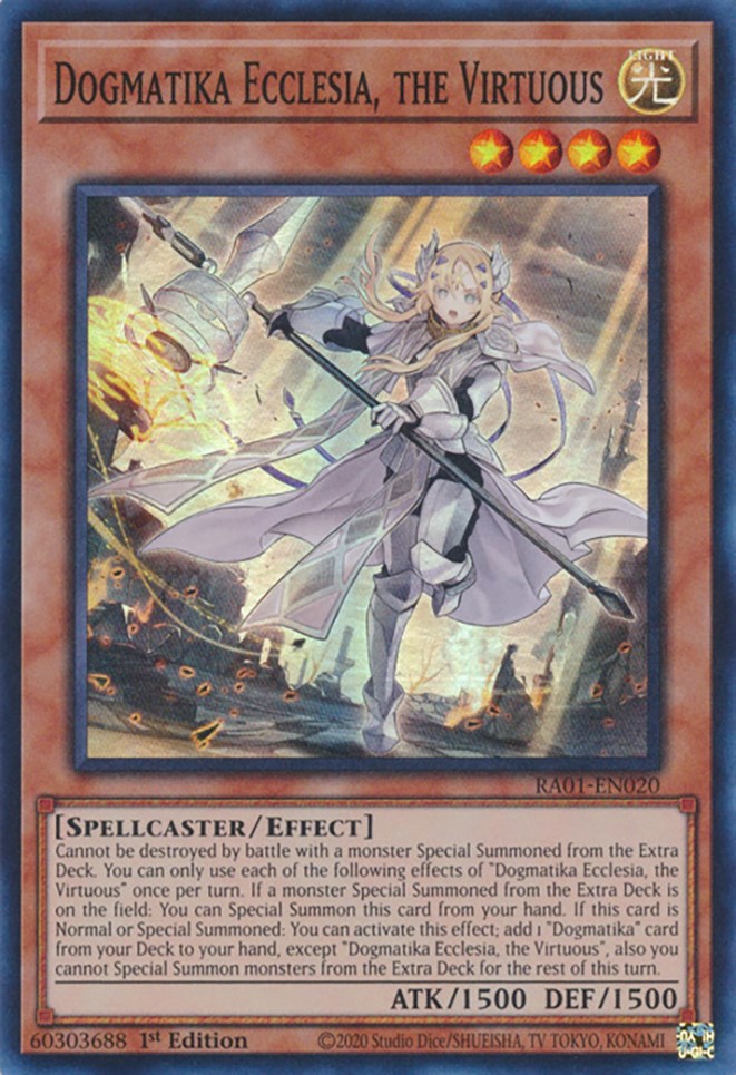 Dogmatika Ecclesia, the Virtuous [RA01-EN020] Super Rare | Dragon's Lair Comics and Fantasy Houston TX