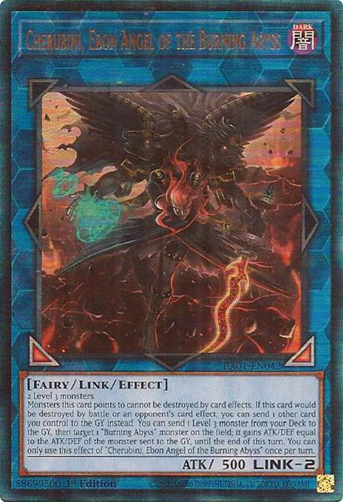 Cherubini, Ebon Angel of the Burning Abyss [RA01-EN042] Prismatic Ultimate Rare | Dragon's Lair Comics and Fantasy Houston TX