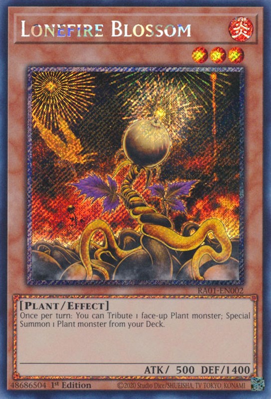 Lonefire Blossom [RA01-EN002] Prismatic Secret Rare | Dragon's Lair Comics and Fantasy Houston TX