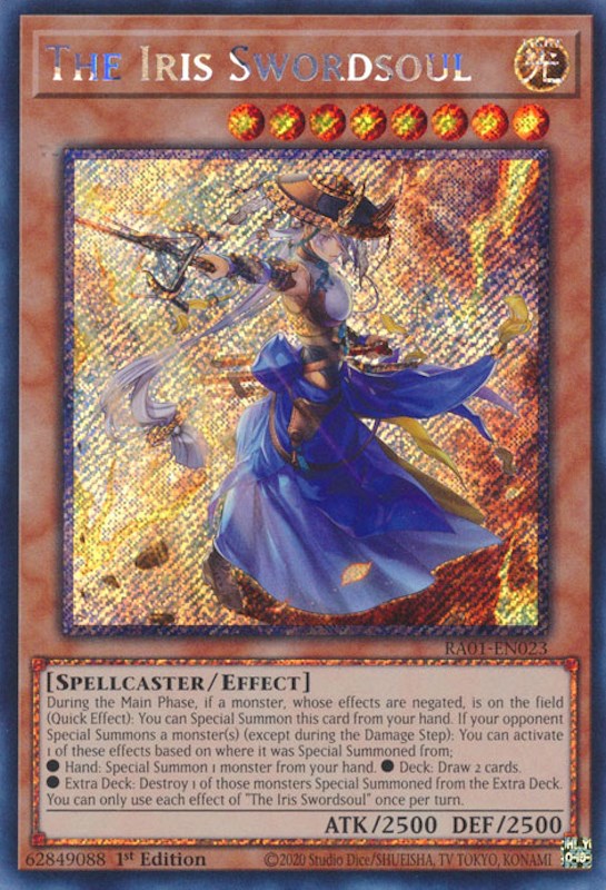 The Iris Swordsoul [RA01-EN023] Platinum Secret Rare | Dragon's Lair Comics and Fantasy Houston TX