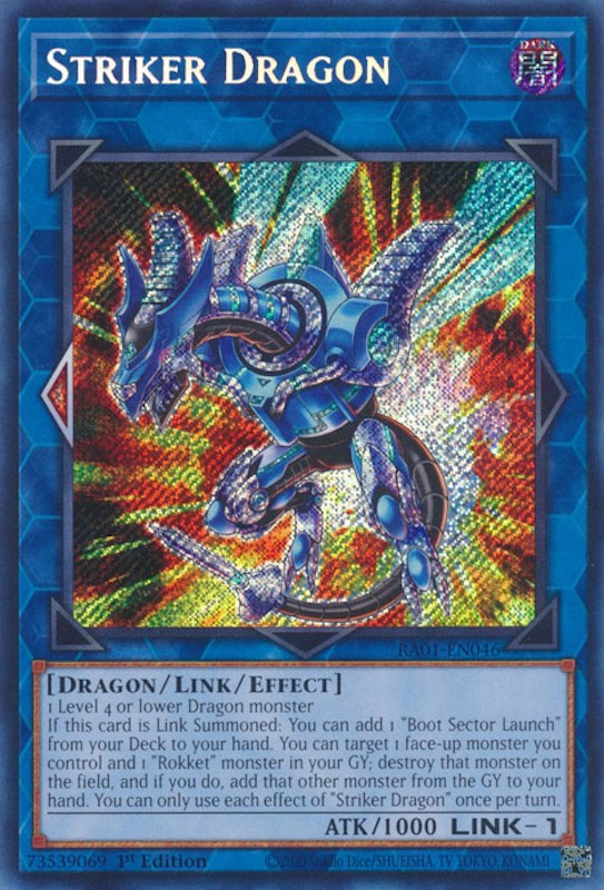 Striker Dragon [RA01-EN046] Secret Rare | Dragon's Lair Comics and Fantasy Houston TX