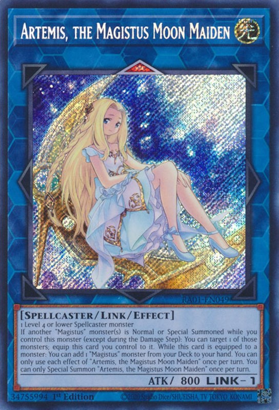 Artemis, the Magistus Moon Maiden [RA01-EN049] Secret Rare | Dragon's Lair Comics and Fantasy Houston TX