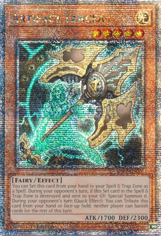 Artifact Lancea [RA01-EN006] Quarter Century Secret Rare | Dragon's Lair Comics and Fantasy Houston TX