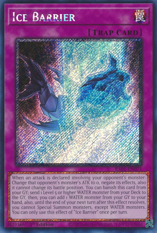 Ice Barrier [RA01-EN071] Platinum Secret Rare | Dragon's Lair Comics and Fantasy Houston TX