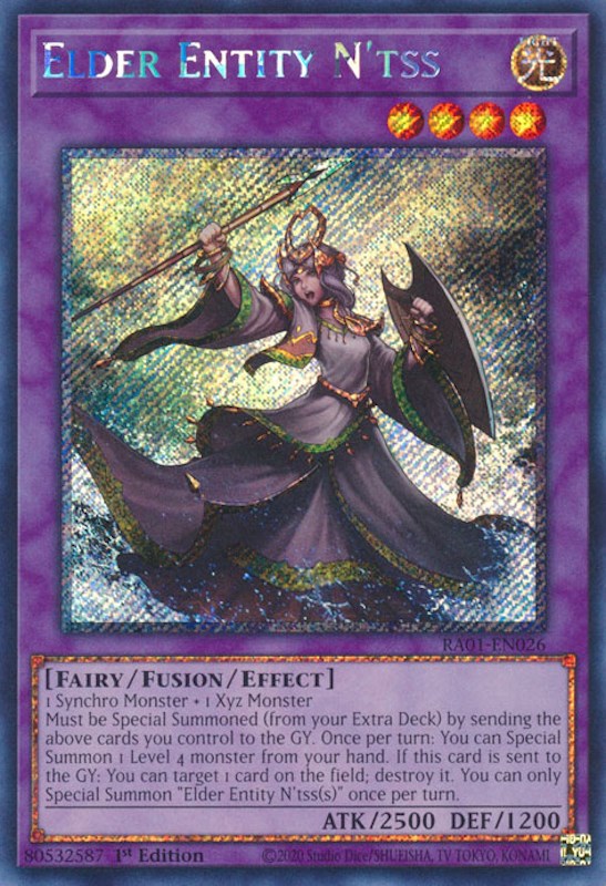 Elder Entity N'tss [RA01-EN026] Platinum Secret Rare | Dragon's Lair Comics and Fantasy Houston TX