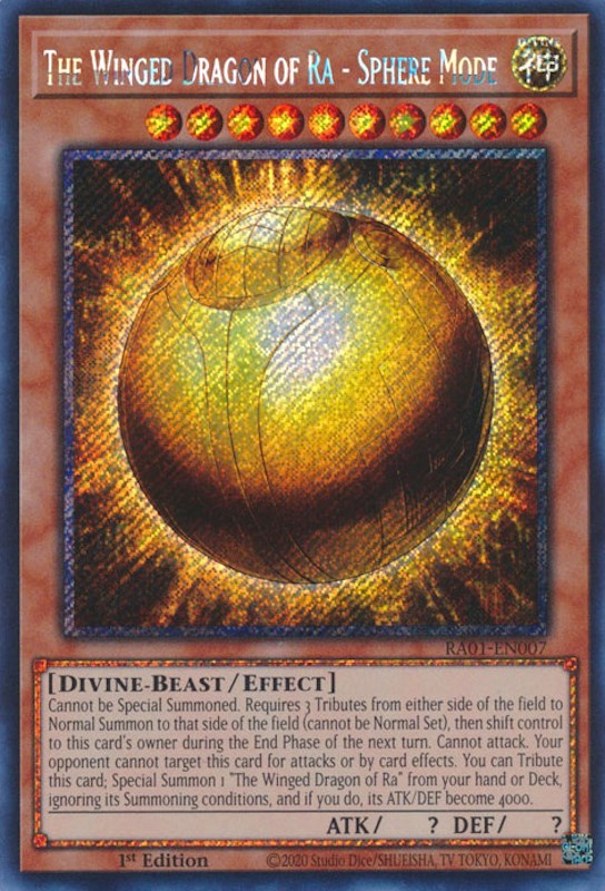 The Winged Dragon of Ra - Sphere Mode [RA01-EN007] Platinum Secret Rare | Dragon's Lair Comics and Fantasy Houston TX