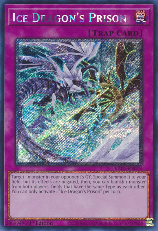 Ice Dragon's Prison [RA01-EN078] Platinum Secret Rare | Dragon's Lair Comics and Fantasy Houston TX