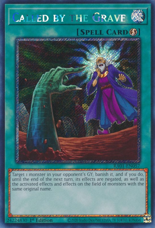 Called by the Grave [RA01-EN057] Platinum Secret Rare | Dragon's Lair Comics and Fantasy Houston TX