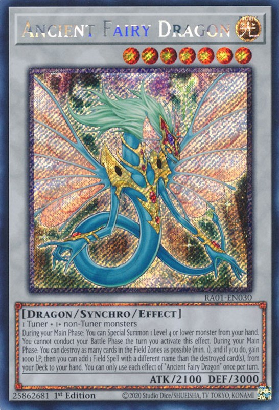 Ancient Fairy Dragon [RA01-EN030] Platinum Secret Rare | Dragon's Lair Comics and Fantasy Houston TX