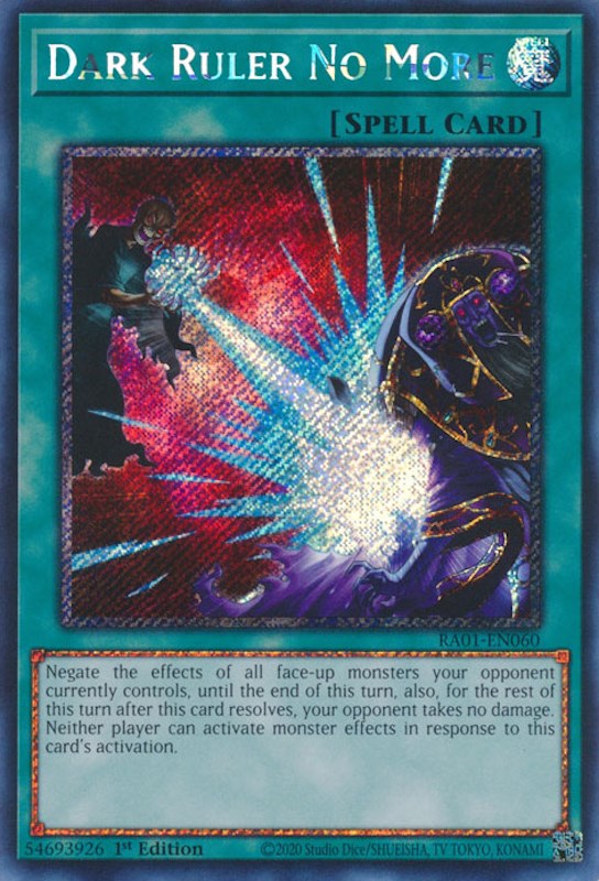 Dark Ruler No More [RA01-EN060] Platinum Secret Rare | Dragon's Lair Comics and Fantasy Houston TX