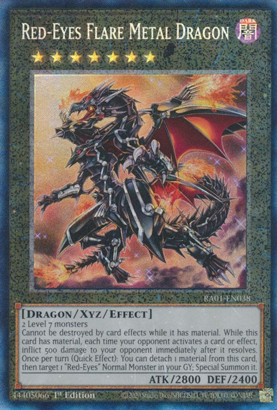 Red-Eyes Flare Metal Dragon [RA01-EN038] Prismatic Collector's Rare | Dragon's Lair Comics and Fantasy Houston TX