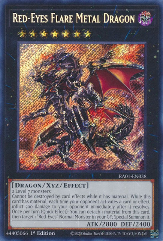 Red-Eyes Flare Metal Dragon [RA01-EN038] Secret Rare | Dragon's Lair Comics and Fantasy Houston TX