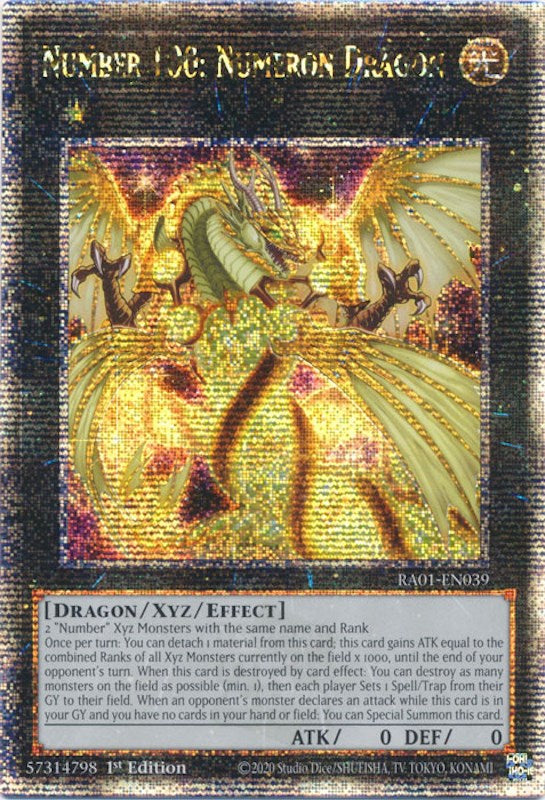 Number 100: Numeron Dragon [RA01-EN039] Quarter Century Secret Rare | Dragon's Lair Comics and Fantasy Houston TX