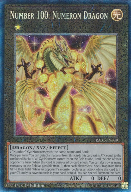 Number 100: Numeron Dragon [RA01-EN039] Prismatic Collector's Rare | Dragon's Lair Comics and Fantasy Houston TX