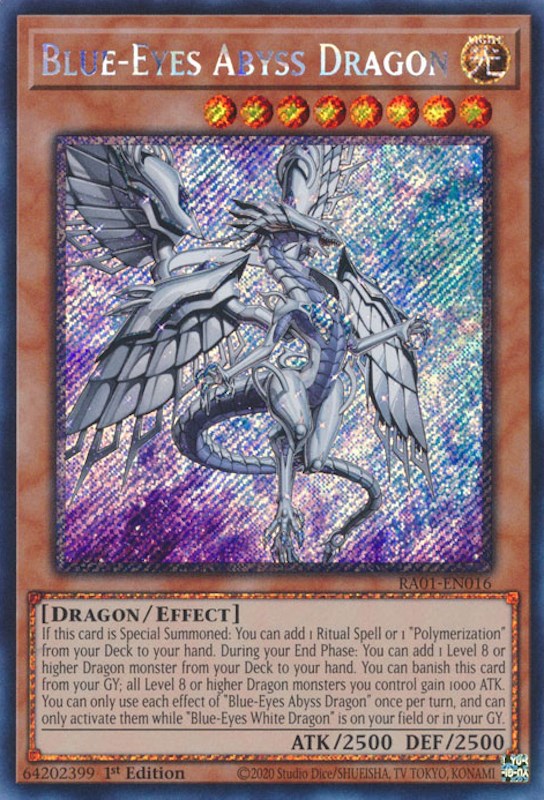 Blue-Eyes Abyss Dragon [RA01-EN016] Platinum Secret Rare | Dragon's Lair Comics and Fantasy Houston TX