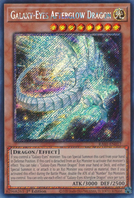 Galaxy-Eyes Afterglow Dragon [RA01-EN017] Platinum Secret Rare | Dragon's Lair Comics and Fantasy Houston TX