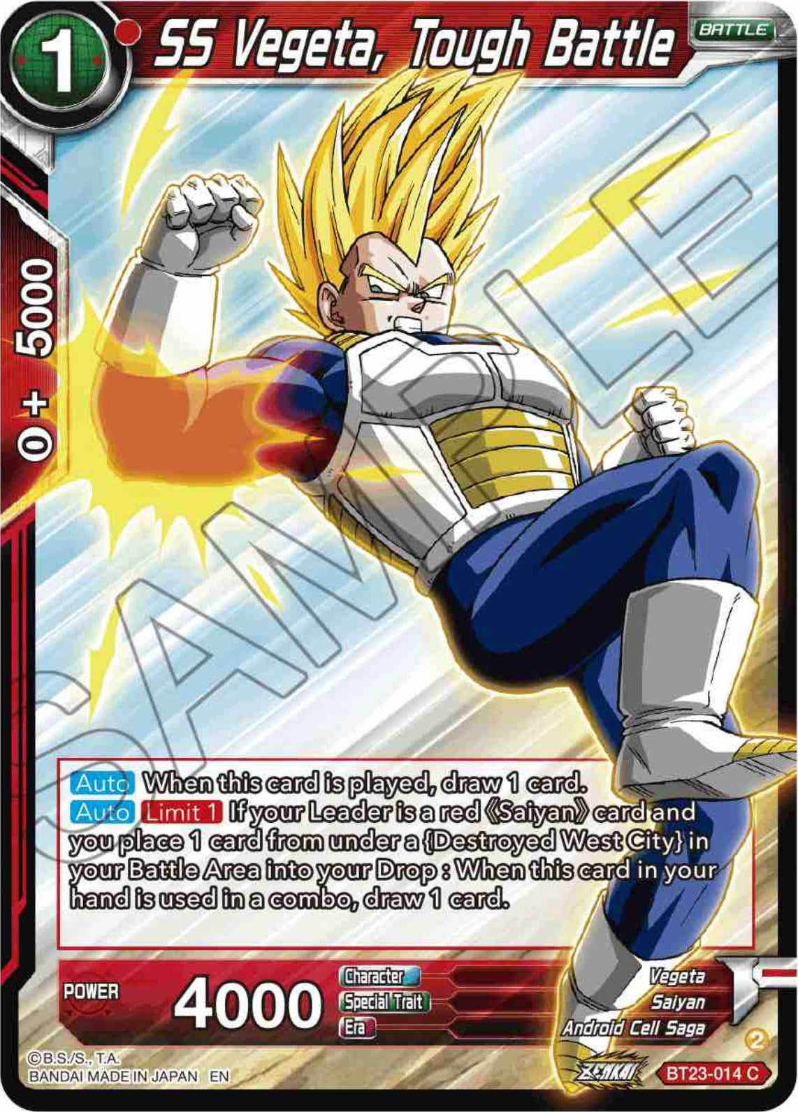 SS Vegeta, Tough Battle (BT23-014) [Perfect Combination] | Dragon's Lair Comics and Fantasy Houston TX