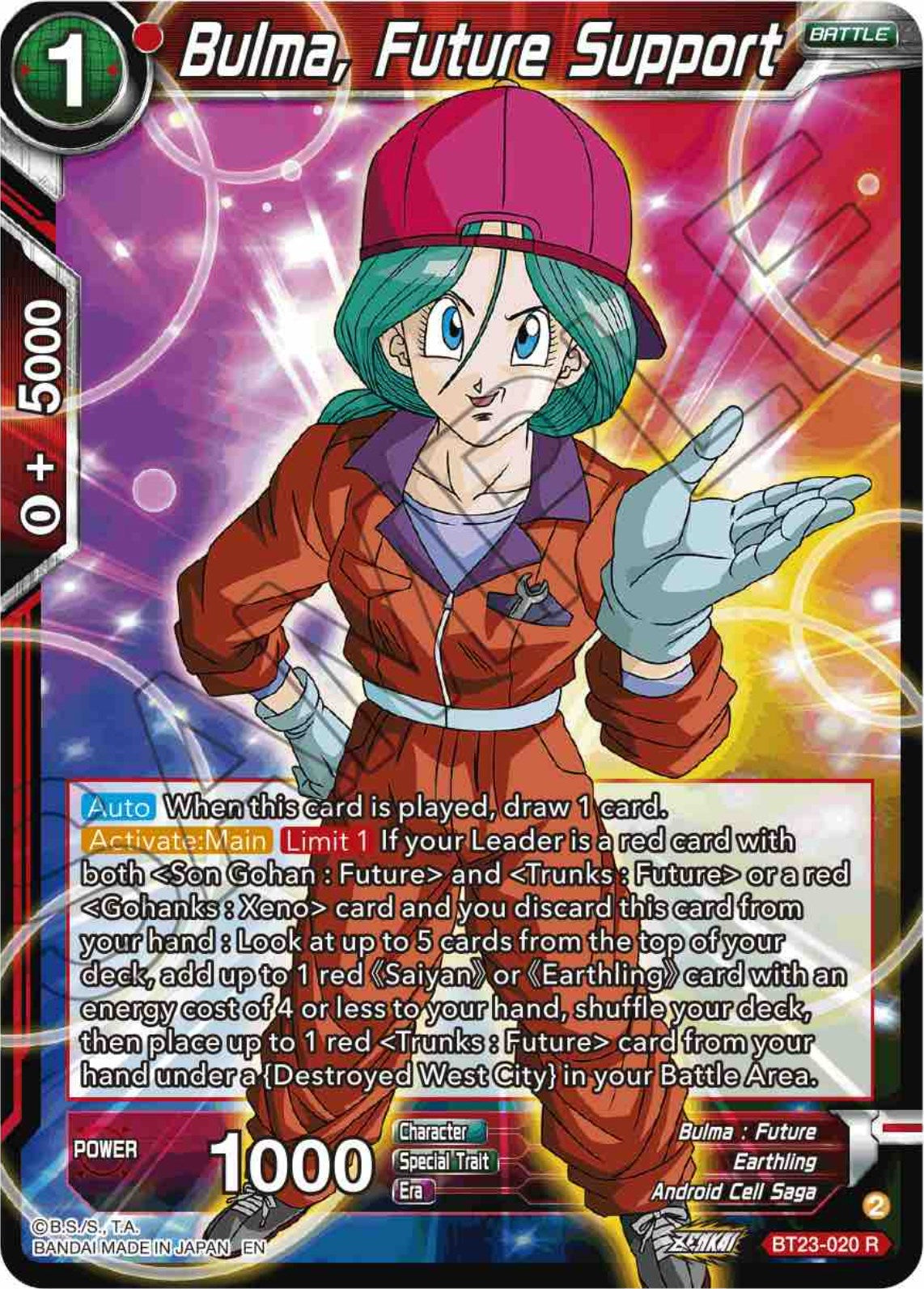 Bulma, Future Support (BT23-020) [Perfect Combination] | Dragon's Lair Comics and Fantasy Houston TX