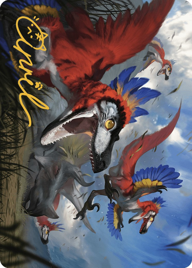 Wrathful Raptors Art Card (Gold-Stamped Signature) [The Lost Caverns of Ixalan Art Series] | Dragon's Lair Comics and Fantasy Houston TX