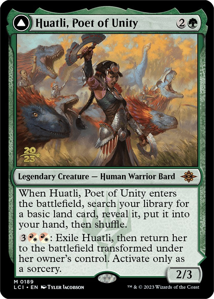 Huatli, Poet of Unity // Roar of the Fifth People [The Lost Caverns of Ixalan Prerelease Cards] | Dragon's Lair Comics and Fantasy Houston TX